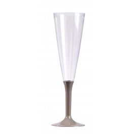 FLUTES CHAMPAGNE - PIED TAUPE (X10)