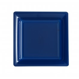ASSIETTES CARREES BLEU MARINE 18CM