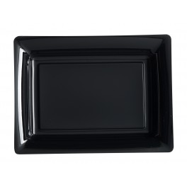 ASSIETTE RECTANGLE NOIR 20X15CM