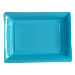  ASSIETTE RECTANGLE TURQUOISE 27,5X20CM