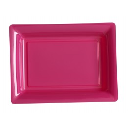 ASSIETTE RECTANGLE ROSE INDIEN 20X15CM