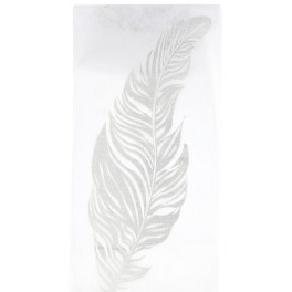 CHEMIN DE TABLE PLUME PAILLETE ARGENT