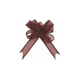 NOEUDS AUTOMATIQUES ORGANDI CHOCOLAT (x5)