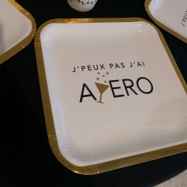 Assiette "J'peux pas j'ai Apéro"