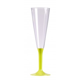 FLUTES  CHAMPAGNE - PIED VERT ANIS (X10)