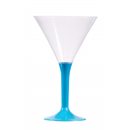 VERRES A  COCKTAIL - PIED TURQUOISE (X6)