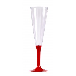 FLUTES CHAMPAGNE - PIED ROUGE (X10)