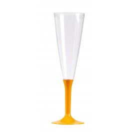 FLUTES CHAMPAGNE - PIED ORANGE (X10)