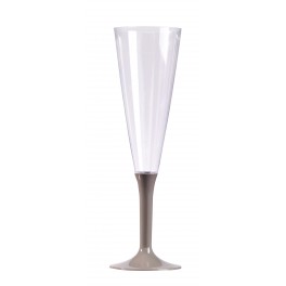 FLUTES CHAMPAGNE PIED GRIS ARGENT(x10)