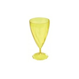 VERRE A PIED CRISTAL JAUNE (x6)