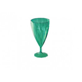 VERRE A PIED CRISTAL VERT (x6)