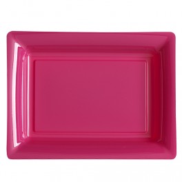 ASSIETTE RECTANGLE ROSE INDIEN 22.5X20CM (x12)